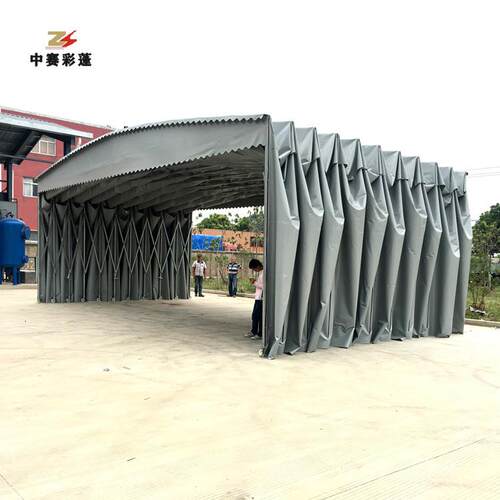 武汉移动推拉雨棚大型仓库电动雨蓬户外遮阳宵夜排档摆摊伸缩蓬