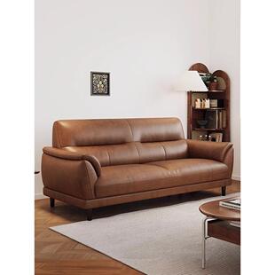 双人沙发小户型真皮沙发客厅书房三人位头层牛皮沙发客厅2024新款