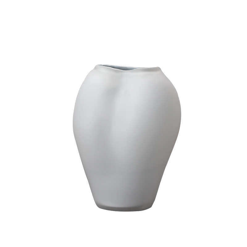 博西家居 简约日式本白色磨砂异形玻璃花瓶摆件家居装饰品花器,家居饰品,花瓶,淘宝优惠券,粉丝福利购,淘宝优惠卷