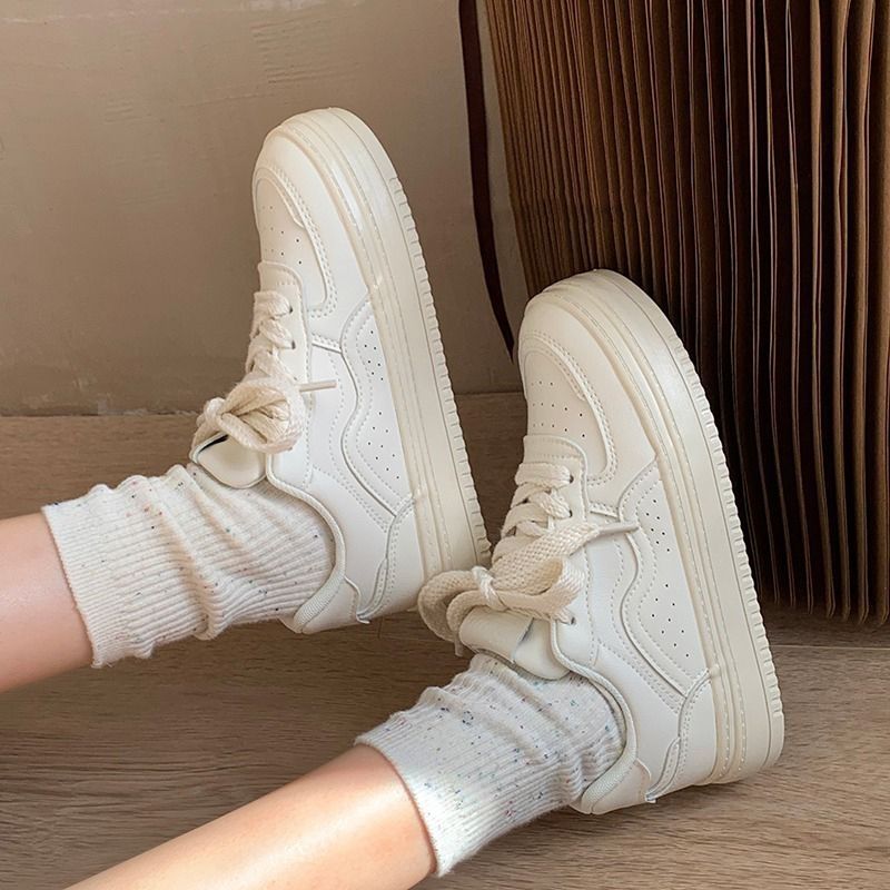 女学生糖果小鱼厚底小白老爹鞋