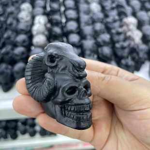 obsidian 天然石骷髏頭 黑曜石羊頭頭骨 skulls