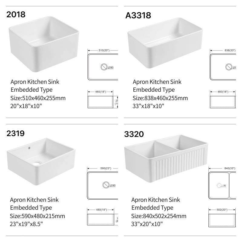 美式开放厨房水槽大号单槽嵌入式台下盆陶瓷洗碗池洗菜盆洗手水池