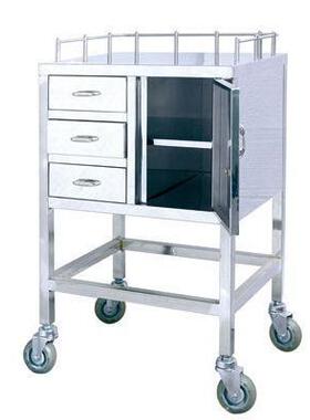 华瑞不锈钢封闭式麻醉车B092Ⅱ型565×450×910mm一门三抽