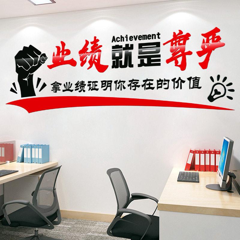 业绩就是尊严销售团队房产中介励志标语立体墙贴门店布置公室