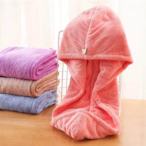 New Women's Quick-Dry Hair Turban, Solid Color Super Absorbe