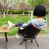 户外折叠月亮椅便携式 椅子露营轻便钓鱼小凳美术绘画椅沙滩野餐椅