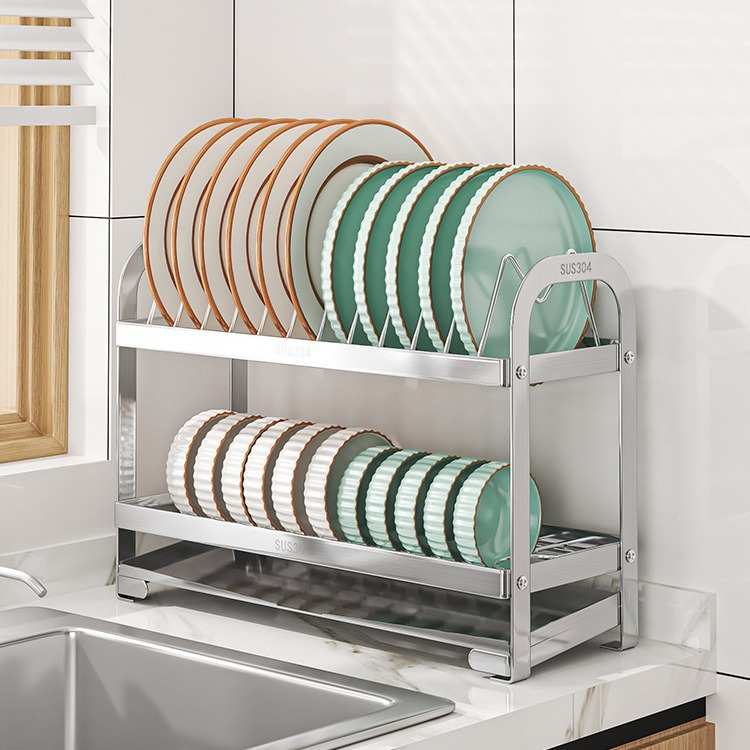 新款特厚不锈钢厨房窄边超窄多层沥水碗架水池碗筷碗盘子收纳架子