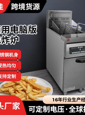 商用立式电炸炉跨境货源单杠大容量油炸机双杠炸鸡薯条油炸锅