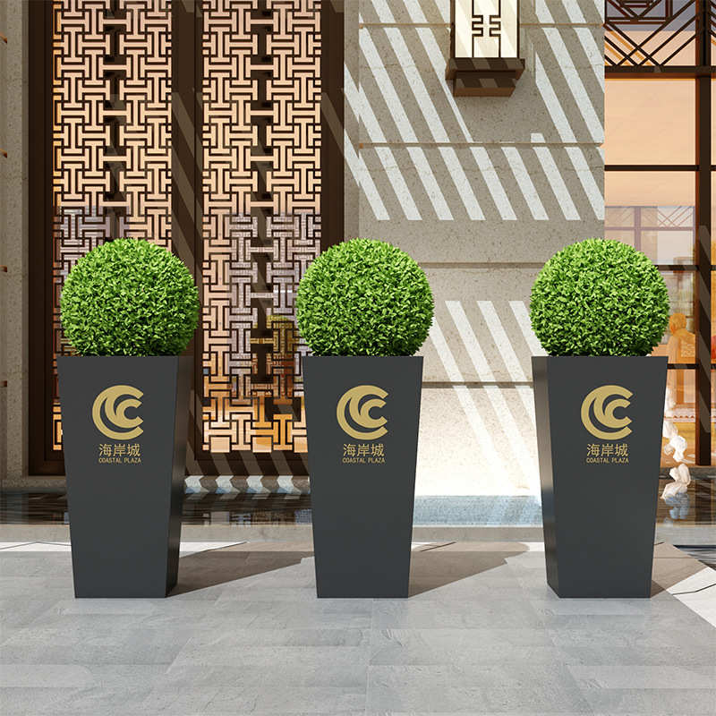 户外铁艺花箱梯形组合落地移动花坛隔断花槽种植箱阳台庭院盆栽桶