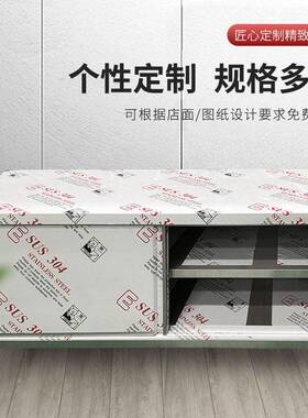 现货不锈钢拉门台通双通多功能操作台饭店厨房储物台