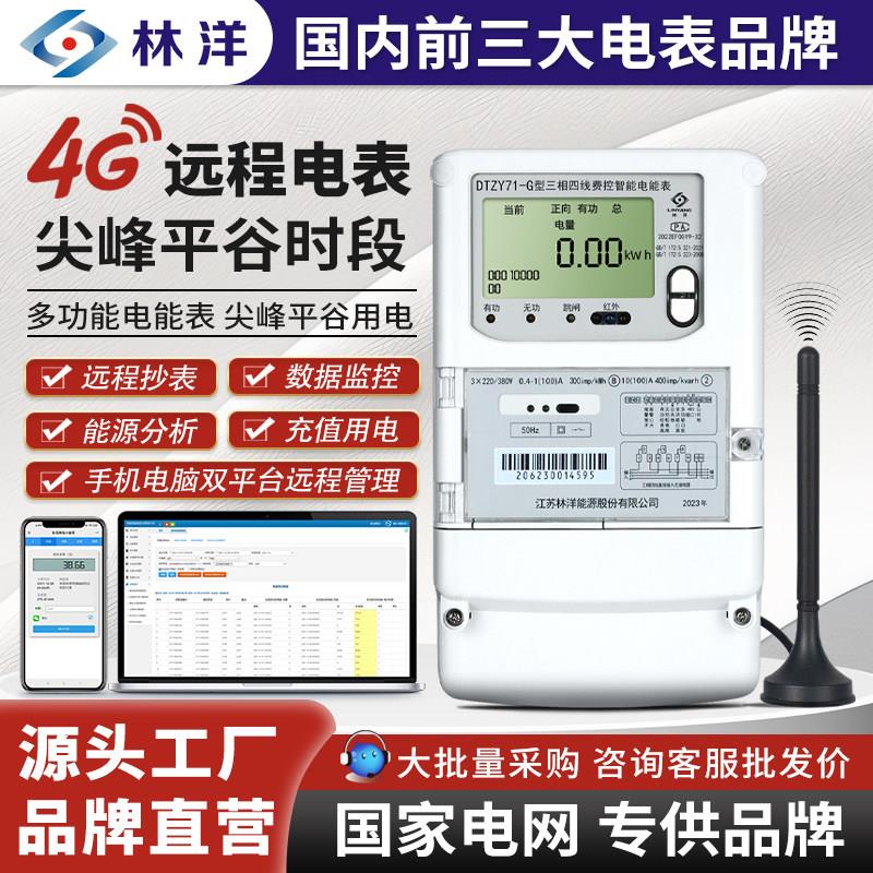 江苏林洋4G远程智能电表三相四线互感式电能表多功能尖峰谷平用电