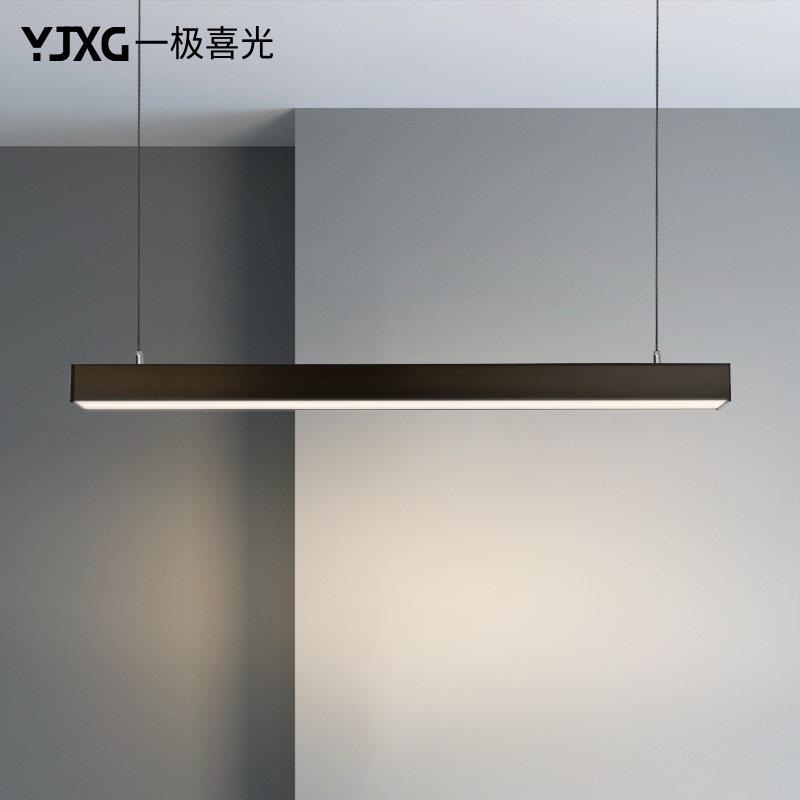 led长条灯 长方形现代简约饭厅吊灯商用创意吧台办公室吊线 线灯