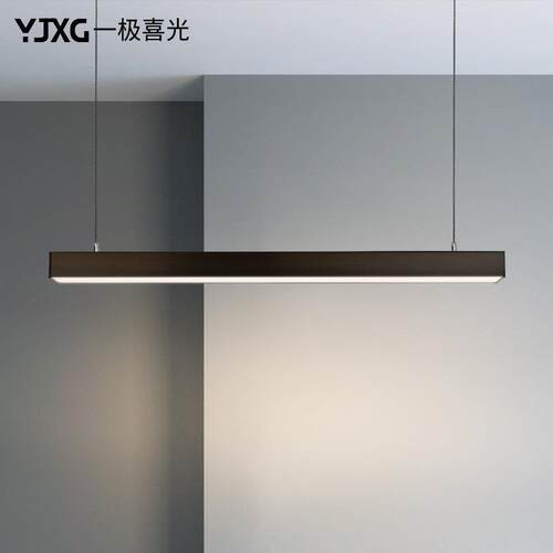 led长条灯 长方形现代简约饭厅吊灯商用创意吧台办公室吊线 线灯