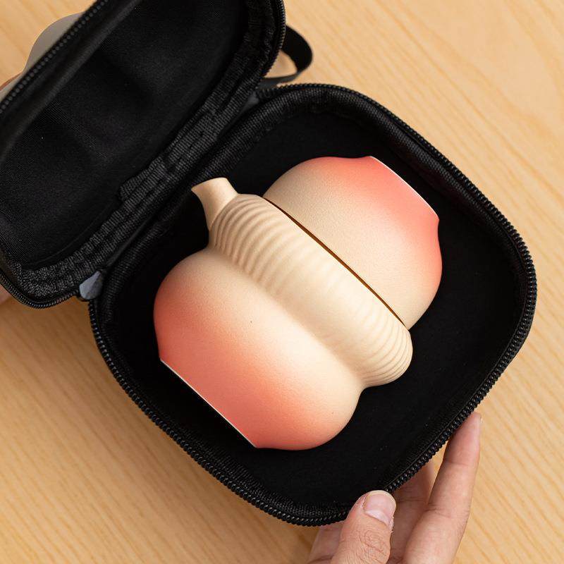 旅行茶具套装快客杯便携式露营户外旅游泡茶杯一壶二杯陶瓷泡茶壶