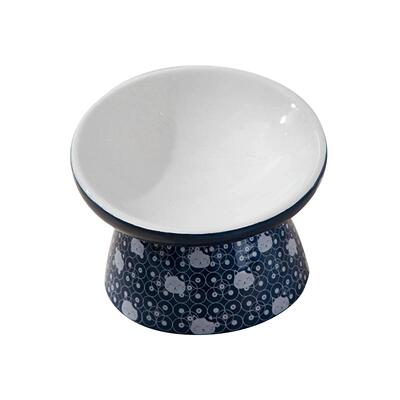 Ceramic Raised Cat Food Bowl dish Accessory Sturdy Cat Feedi