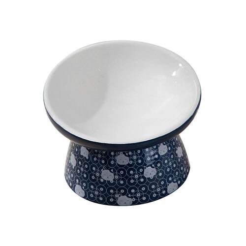 Ceramic Raised Cat Food Bowl dish Accessory Sturdy Cat Feedi
