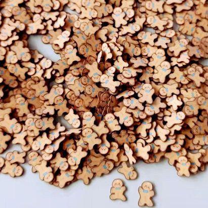 姜饼人软陶切片 圣诞节姜饼人美甲片 姜饼人装饰片