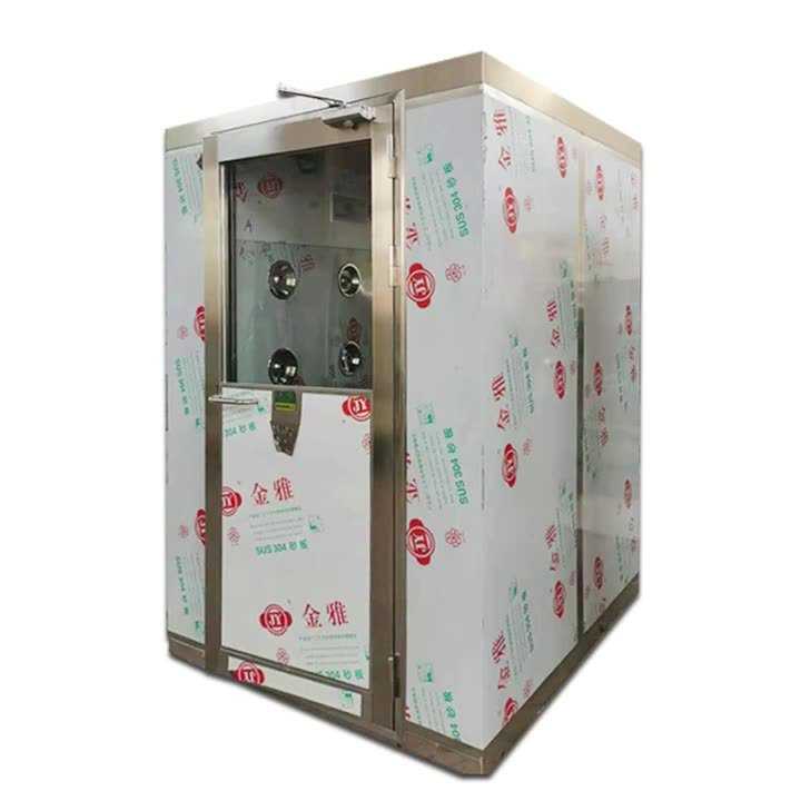 304不锈钢自动风淋室食品工厂单人双吹风淋房无尘车间净化风淋门