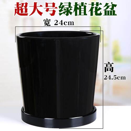 欧式出口盆 白色简约风格吊兰绿萝兰花绿植花盆 陶瓷特大号带托盘