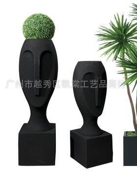 抽象人脸艺术花盆绿植花艺装饰客厅咖啡馆样板间民宿景观摆件
