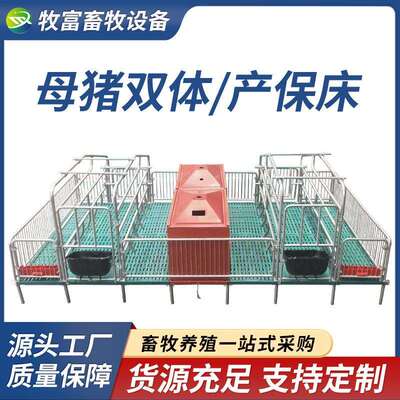母猪产保一体双体单体产床保育一体两用复合粪板加厚分娩母猪定位