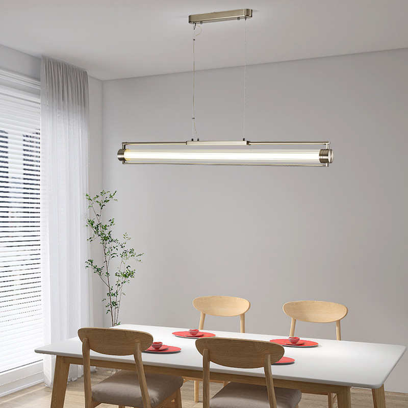 极简中古设计师餐厅咖啡厅吊灯餐桌吧台岛台一字长条马扎玻璃吊灯