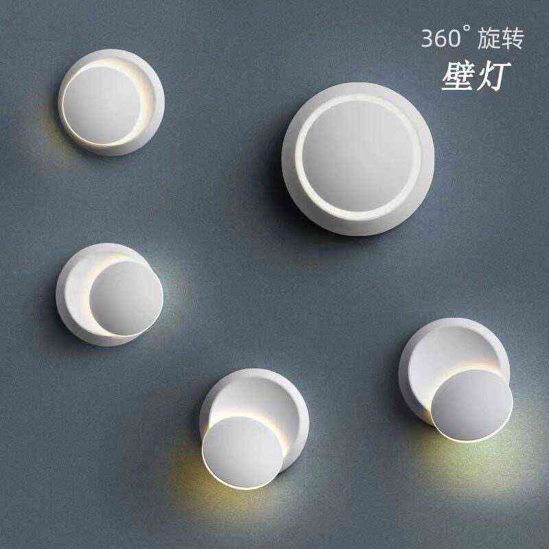北欧极简创意个性月食壁灯现代简约客厅过道卧室床头灯背景墙壁灯