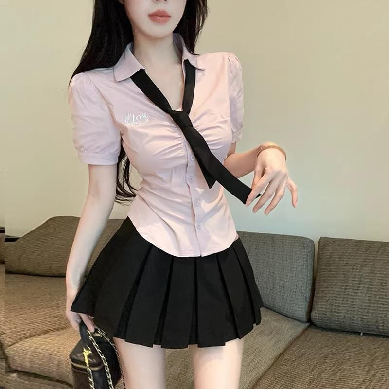 柔式spa按摩足浴柔试技师工作服女新款性感足疗遮肚子jk制服套装