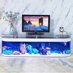 欧式 电视柜玻璃鱼缸客厅落地家用2米大型免换水生态水族箱