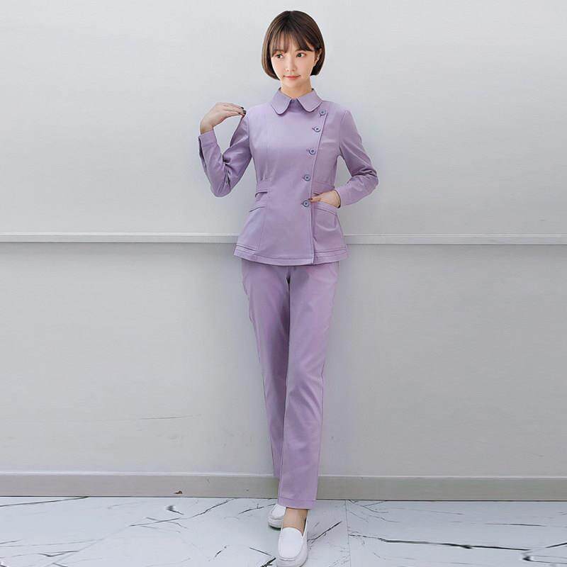 高端护士服长袖分体套装药房白衣医护制服眼科口腔诊所工装美容服