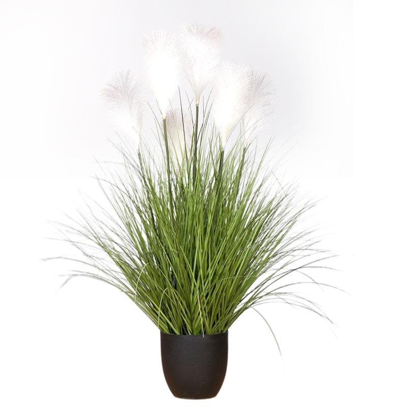 仿真盆栽植物芦苇盆景洋葱草仿真草假洋葱草芦苇草蒲草90/120CM