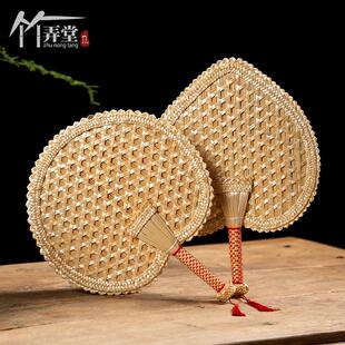 手工编织麦秸扇子老式 纳凉驱蚊芭蕉扇草编儿童宝宝婴儿扇 蒲扇夏季