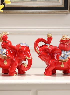 高档象摆件招财风水象厅玄关酒柜装业饰办公大室开乔迁礼品家居摆