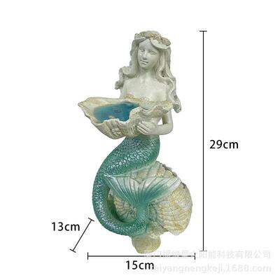 海洋风树脂美人鱼雕像摆件树脂水族馆别墅海边装饰美人鱼摆件