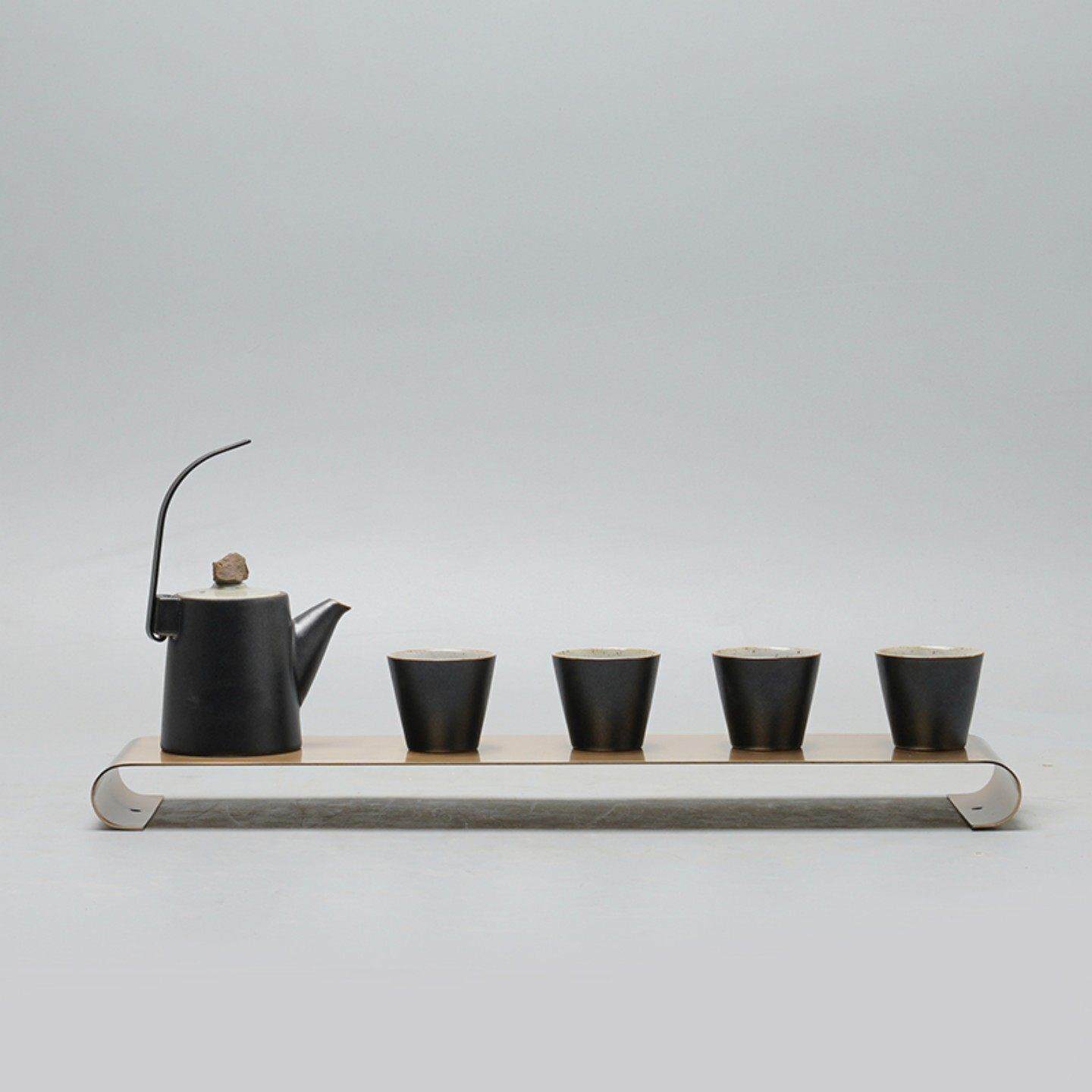 新中式茶室陶瓷茶具套组摆件样板间会所客厅茶桌茶艺茶道软装饰品