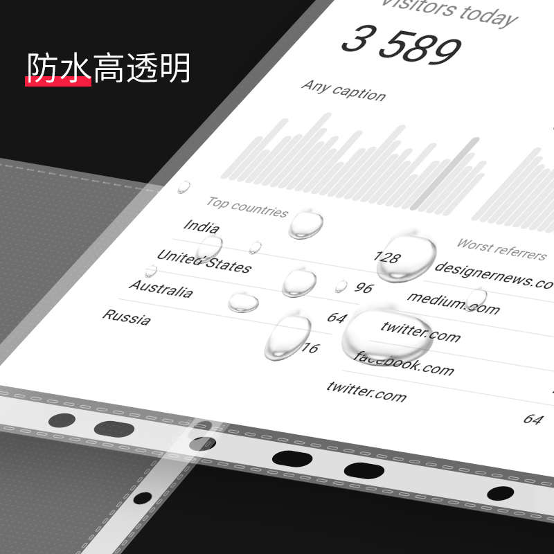 100只得力11孔文件袋透明活页文件夹插页袋A4保护膜快劳夹配套打