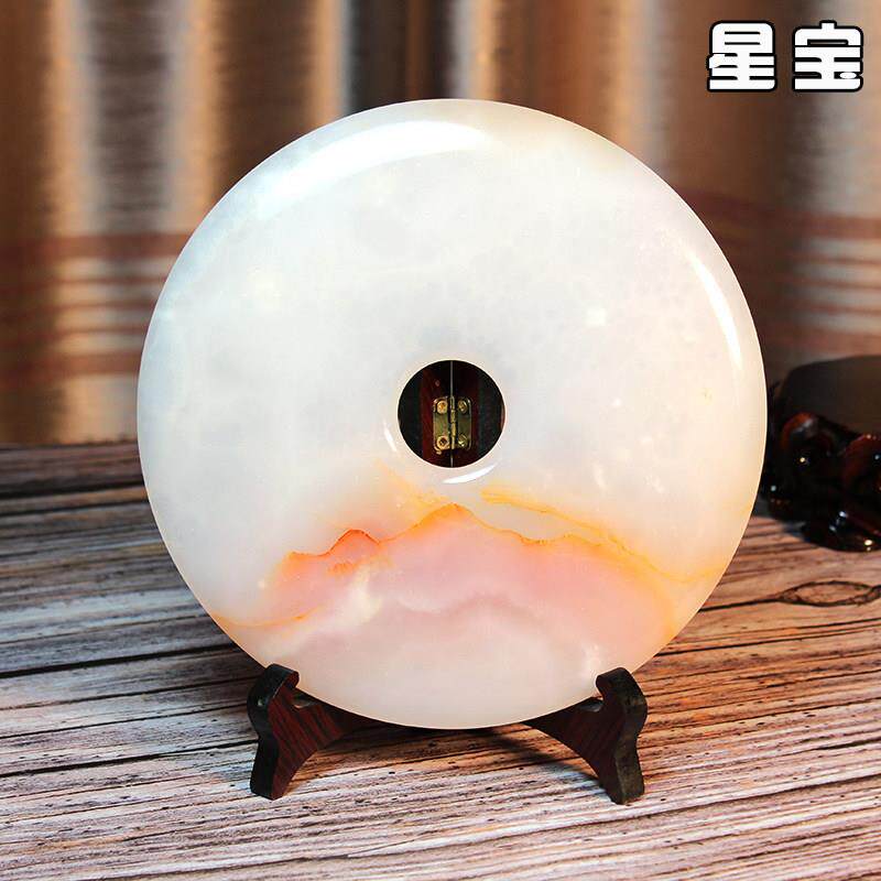 天然创意红花冰玉扣办公室书房玄关客厅和氏璧家居摆件装饰送礼品