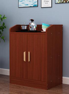 现代简约圆OUX角茶水桶放水多功能储边物柜子带门餐柜厅桌边柜餐