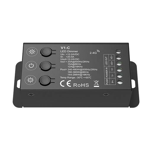 VD1 5-24V DC 5A 3键可配2.4GRF遥控 LED调光器CE RED认证质保5年