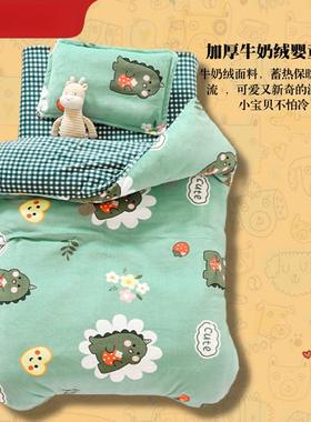 婴儿床加绒儿被子冬被加厚秋AL101525冬智领六童双面三南园件套幼