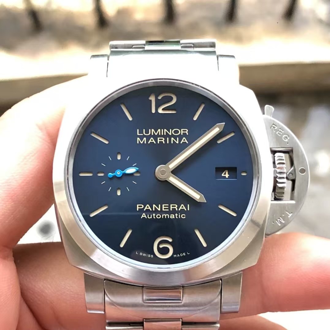 盒证98新42mm沛纳海庐米诺蓝盘钢带PAM01028自动机械男表正品,手表,瑞士腕表,淘宝优惠券,粉丝福利购,淘宝优惠卷