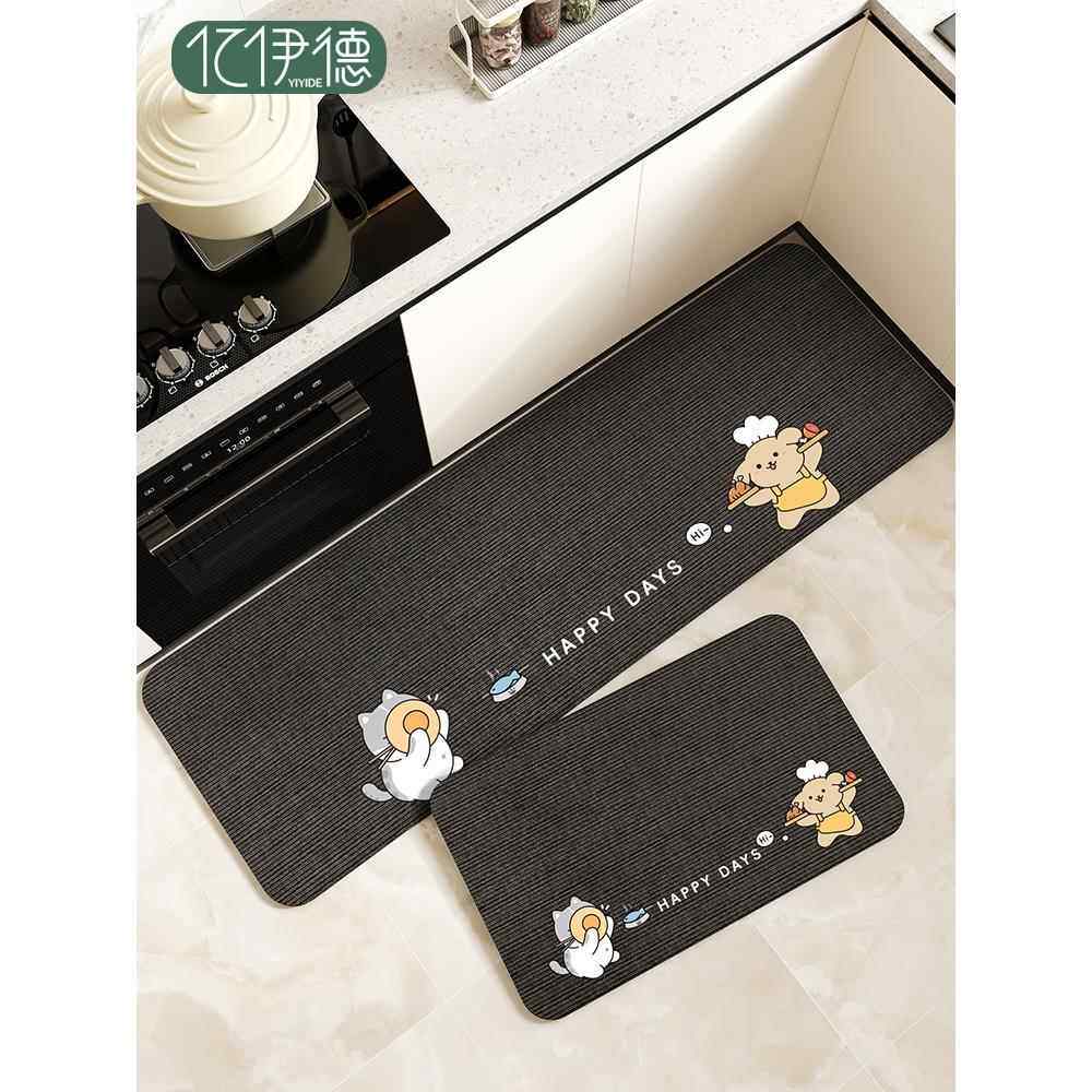 厨房地垫防滑防油可擦免洗脚垫防水耐脏垫子硅藻泥吸水垫专用地毯