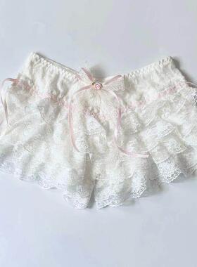 Cottage Coquette Y2K 00s Vintage Shorts Women Kawaii Lace Tr