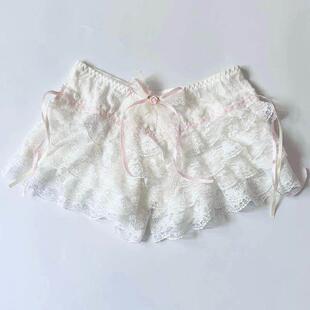 Cottage Coquette Y2K 00s Vintage Shorts Women Kawaii Lace Tr