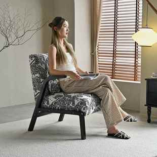 意式 台极简单人351沙北发椅轻奢客厅阳休闲设椅计师复古原木欧实