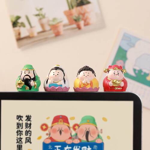 神仙公室屏饰幕小摆件解压桌R4B1X0件面装饰财神摆车办载中控屏装