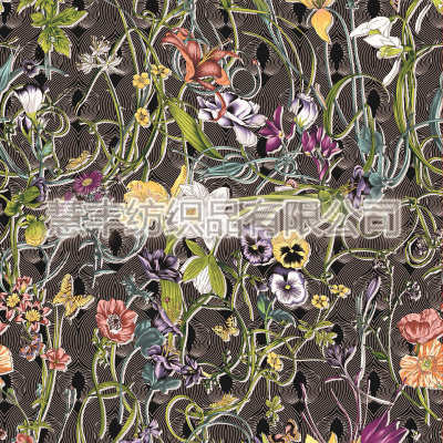 数码活性直喷印花加工 透气丝光棉面料针织面料棉绸斜纹印花布