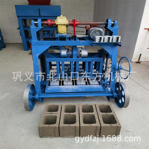 大轮移动400-200-200空心水泥砖机 半自动建筑废料制砖机工厂直发