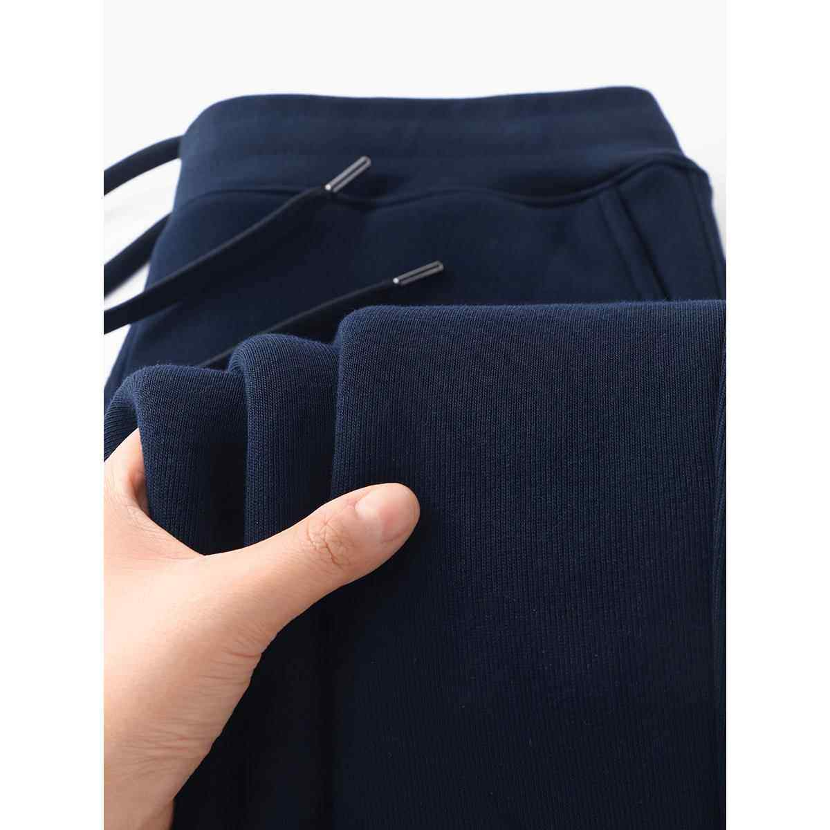 480G重磅摇粒绒束脚卫裤男士冬季防寒保暖运动裤抽绳松紧腰休闲裤