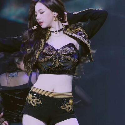 aespa女团柳智敏black mamba舞台同款打歌服爵士舞蹈kpop演出服装